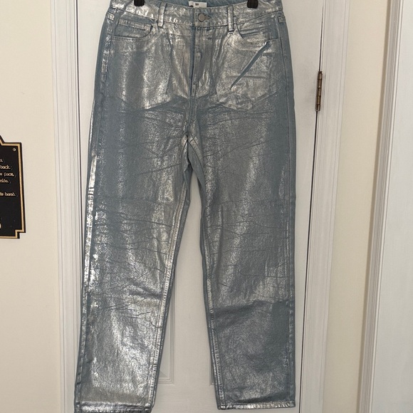 BP Silver Metallic Foil Flare & Wide Leg Jeans - Picture 1 of 7